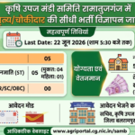 Ramanujganj Mandi Peon Vacancy 2026 – कृषि उपज मंडी समिति रामानुजगंज में भृत्य/चौकीदार की सीधी भर्ती विज्ञापन जारी